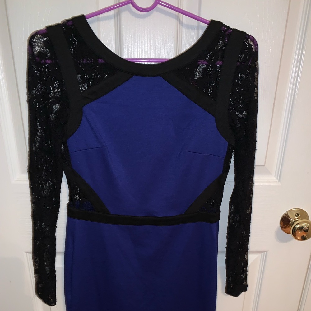 Mini dress with open back.